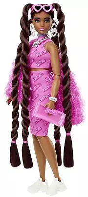 Barbie Extra Pink Glitter Jacket Collectable Fashion Doll With Accessories • £17.49