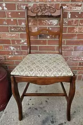 Vintage Duncan Phyfe Dining Chair Solid Mahogany Carved Rose Back #6 • $104.99