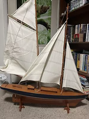 Large Ship Handcrafted Wooden. Sailing Yacht Model. The Nautical Collection. • $299.99