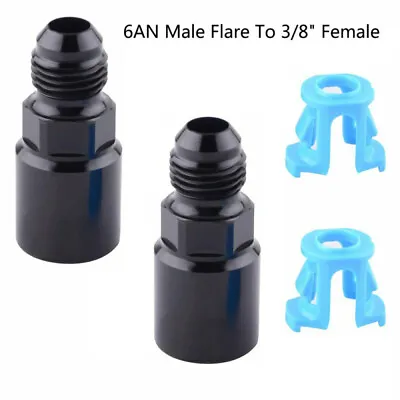 $12.99 • Buy GM LS LS1 LS3 -6AN To 3/8” Hose Quick Connect Fuel Rail Line Adapter Fittings