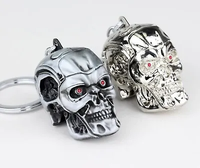 £9.99 • Buy Metal Terminator Skull Head Keyring Premium Quality Heavy Skull Keychain Gift UK