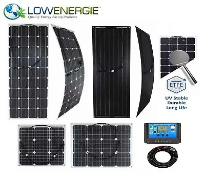 £36.99 • Buy 30/50/100w Flexible Solar Panel PV Photo-voltaic Boat Marine Caravan Home Flexi