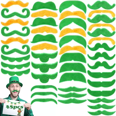 48 PCS St. Patrick'S Day Fake Mustache Stickers Set Self Adhesive Novelty Beard • $12.93