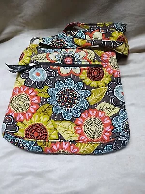 Vera Bradley Floral Pansy Quilted Crossbody Bag Adjustable Flower Purse • $12