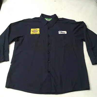 Wearguard Mens AAA Service Shirt Navy Blue Long Sleeve Mechanic Distress Uniform • $14.88