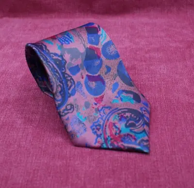 £5.95 • Buy Brand New Tie, Pink And Blue Pattern, Paisley , 100% Silk (4)