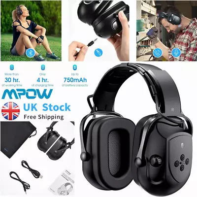 Bluetooth Ear Muffs Protectors Defenders SNR 36dB Noise Reduction Safety Hearing • £32.99