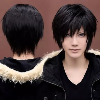 Boy'S Kylin Black Hair Wig Mens Male Black Short Hair Cosplay Wigs Anim • £9.49