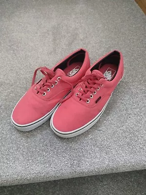 VANS Atwood Canvas Skater Shoes Plimsolls Red Orange Pink Trainers UK 8.5 • £12.50