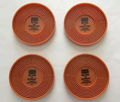 Moor Mans Pig /Hog Feeds Vintage 3” Hard Plastic Coasters Set Of 4 Orange-Foley • $18