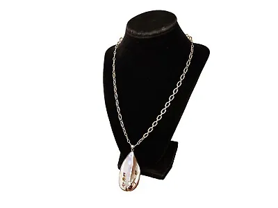 Vintage Milor Italy 925 Sterling Silver Necklace With Natural Mabe Pearl Pendant • $79.95