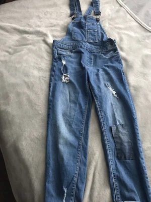 £4.99 • Buy ZARA Girls’ Distressed Denim Dungarees - Size 11-12 Years