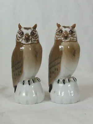 Pair Of B&G COPENHAGEN Denmark Porcelain OWLS 4 1/2 H Figurine #1800 • $49.99
