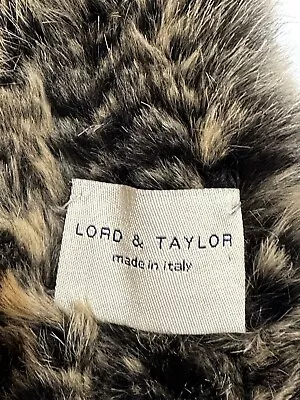 Lord & Taylor 100% Brown Rabbit Fur Scarf Made In Italy • £38.60