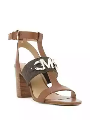 Michael Kors Women's Izzy Brown Leather Sandal T-strap(PV21L)Various Size • $74.99