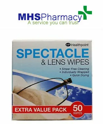 £2.75 • Buy Healthpoint Spectacle Lens Wipes Extra Value Pack Of 52 Wipes Glasses Sunglasses