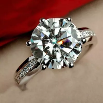 $199.91 • Buy 3.20Ct Treated Off White Diamond Solitaire Ring 925 Silver Certified Great Shine