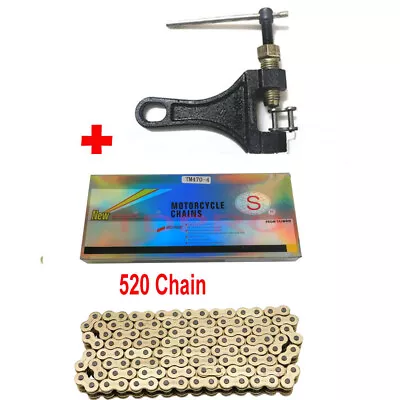 520 V Chain 120L W/ Chain Breaker O Ring For Motorcycle ATV Motorbike Honda Kaw • $71.77