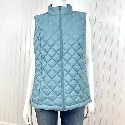 J.Jill Women's Zip-front Down Puffer Vest Jacket Size M Women's Blue  • $30