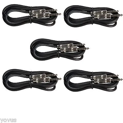 5 PACK 6 FOOT FT 1/4 TO 1/4  TRS Balanced Shielded PA PRO AUDIO Patch Cable Cord • $14.08