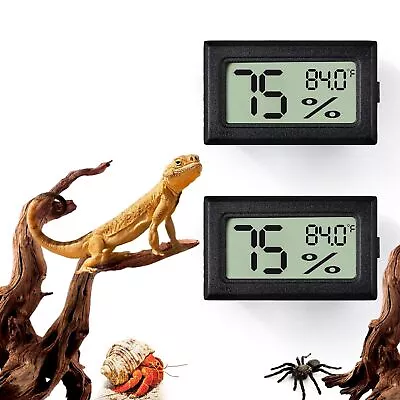 2 PCS Rectangle Reptile Thermometer And Humidity Gauge For Bearded Dragon Acc... • $15.88