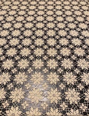 $28 • Buy Hand Crocheted Bedspread Or Tablecloth Cotton 88  X 64 