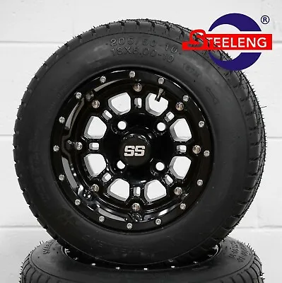 GOLF CART 10  BLACK PANTHER WHEELS/RIMS And 205/50-10 DOT LOW PROFILE TIRES (4)  • $449