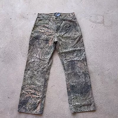 Mossy Oak Pants Mens 32x28 Green Camo Straight Skate Outdoor Hunt Tactical Tree • $29.88