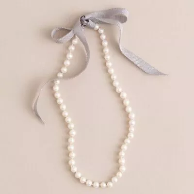 $9.99 • Buy J. Crew Ribbon-tied Long Pearl Necklace Single Strand