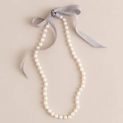 NEW AUTH J. Crew Ribbon-tied Long Pearl Necklace Single Strand • $11.99