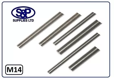£7.54 • Buy 14MM (M14) X 100MM To 350MM A2 STAINLESS STEEL THREADED BAR STUDDING STUD 