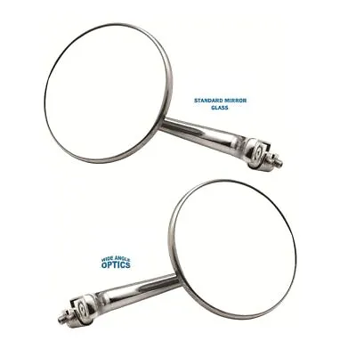 4  CONVEX STRAIGHT ARM Peep Mirror Outside Side Door Frame Rearview Hot Rod Pair • $43.50
