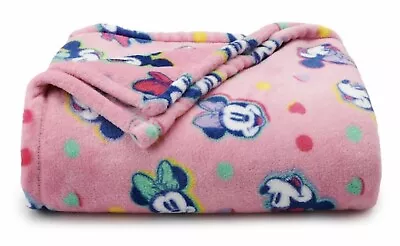 Disney Minnie Mouse Pink Soft Plush Throw Blanket 5' X 6 Ft The Big One - New • $14.95