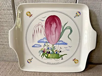 Villeroy & Boch Le Balloon Square Handled Porcelain Cake Plate 7” • $18.95