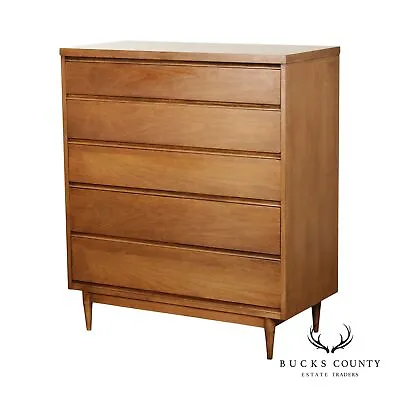 Mid Century Modern Walnut Tall Chest • $895