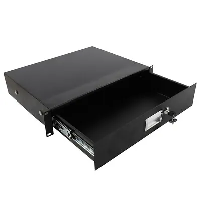 19  Rack Mount 2U Steel Plate DJ Drawer Equipment Cabinet Lockable W/key Gift • $44.49