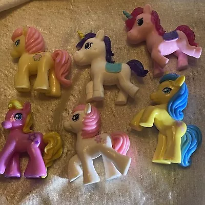 Lot Of 6 Hard Plastic My Little Pony Figures  2 -2.5  Multi-colors Cake Toppers • $12