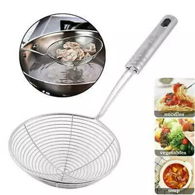 £4.86 • Buy New Steel Spider Mesh Net Strainer Wire Skimmer Spoon Filter Tool Ladle Kitchen
