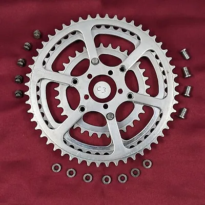 Vintage TA Specialties Triple Chainring Set 52t 46t 33t Made In France C3 • $95