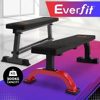 Everfit Weight Bench Press Flat Benches Home Gym Fitness Strength Training • $67.95