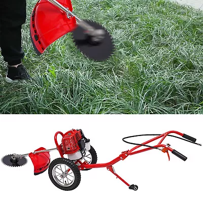 Yard Hand Push Grass Cutter Lawn Mower Trimmer Gasoline Brush Cutting Machine • $285.01