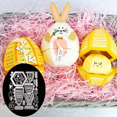 Bunny Egg Box Metal Cutting Dies Cuts Stencils Embossing Card DIY Paper Crafts • £13.19