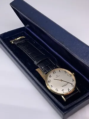 Vintage 1960's 14k Yellow Gold Omega Tiffany & Co Wristwatch With Box 33mm • $1200
