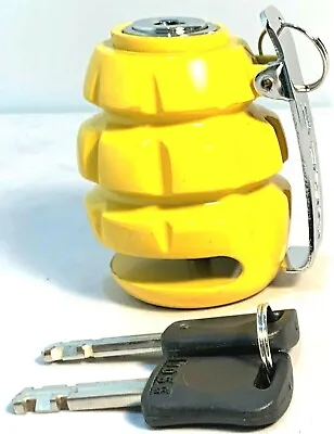 Motorcycle Brake Disc Yellow Grenade Lock Bike Security  • $49.99
