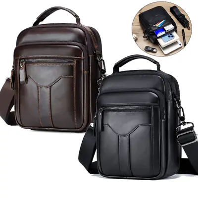 Mens Genuine Leather Shoulder Crossbody Bag Messenger Satchel Handbag Purse US • $29.99