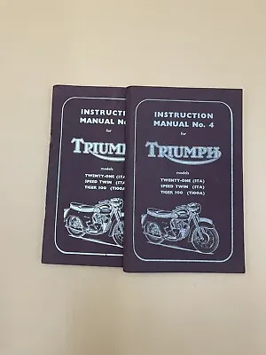 Original Triumph Instruction Manual Twenty One (3ta) Speed Twin (5ta) Tiger 100  • $30
