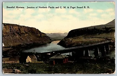 Lombard Montana MT - Beautiful Montana Junction NP & C.M RR - Vintage Postcard • $12.74