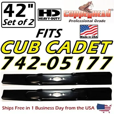 Copperhead 2-pk 42  Mtd Cub Cadet Blades 742p05177-l 742-05177 Fits  S  Spindle • $39.95