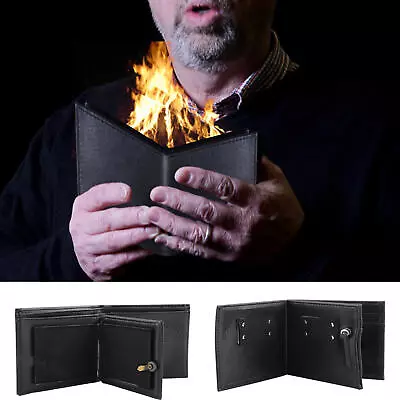 Magic Trick Fire Flaming Wallet Leather Street Show Close Up Magic Pros-See Demo • $11.89