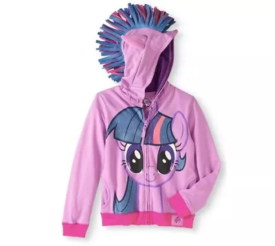 Size 8-10 Girls My Little Pony Twilight Sparkle Full-zip Hooded Sweatshirt • £20.07